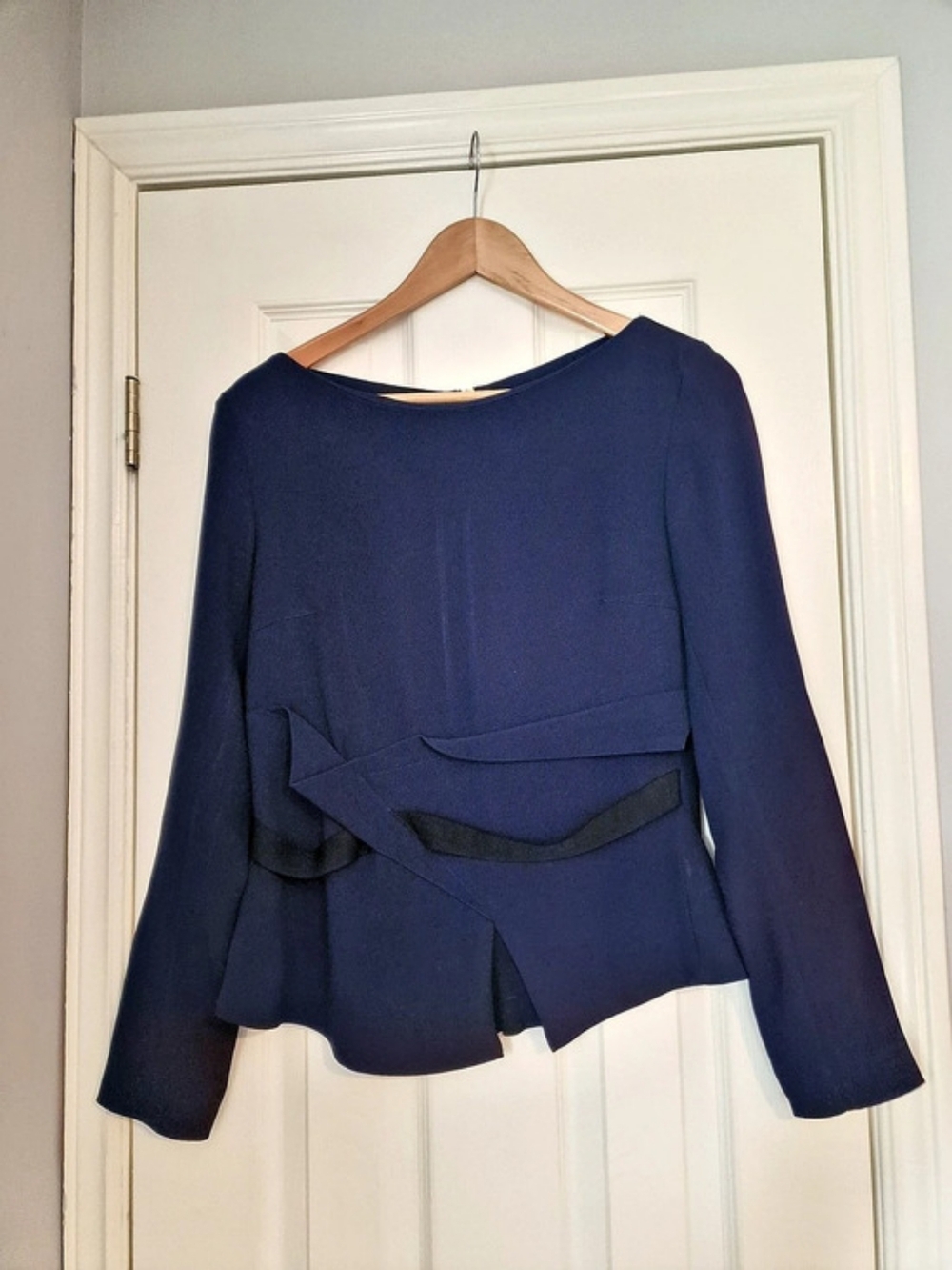 Roland Mouret Peplum Top Blue US 10